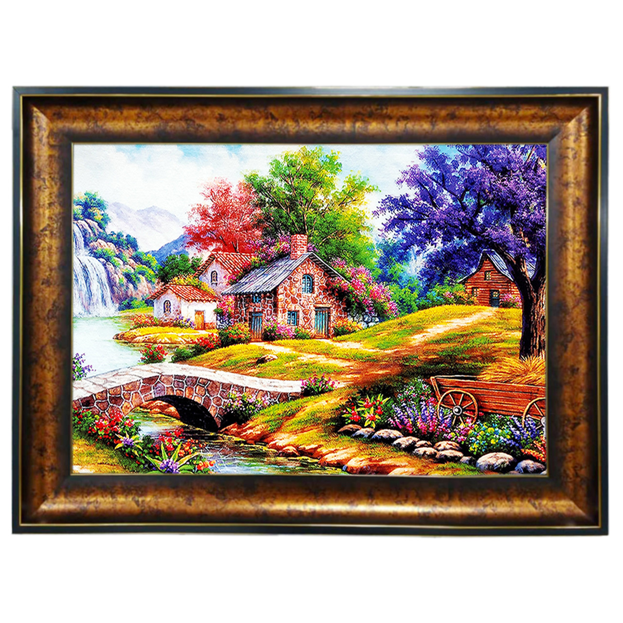 تابلو فرش چاپی طرح منظره کد 10025 سایز 100×50 سانتی متری