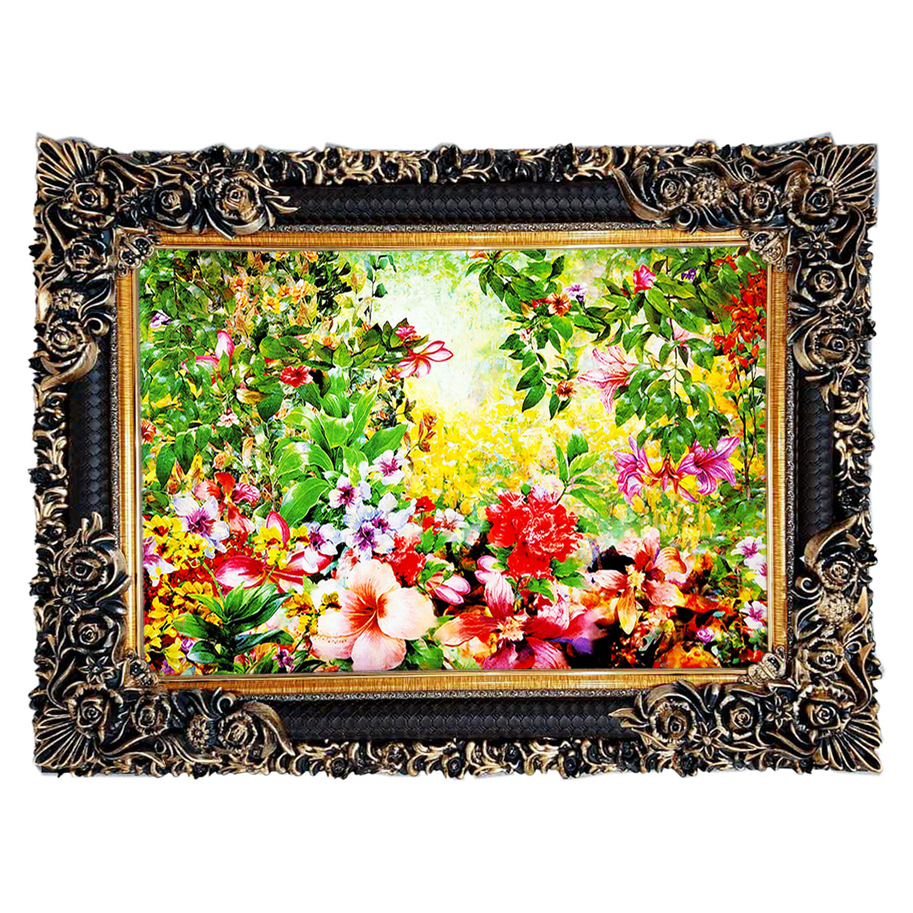 تابلو فرش چاپی طرح گل کد 12029 سایز 70×50 سانتی متری