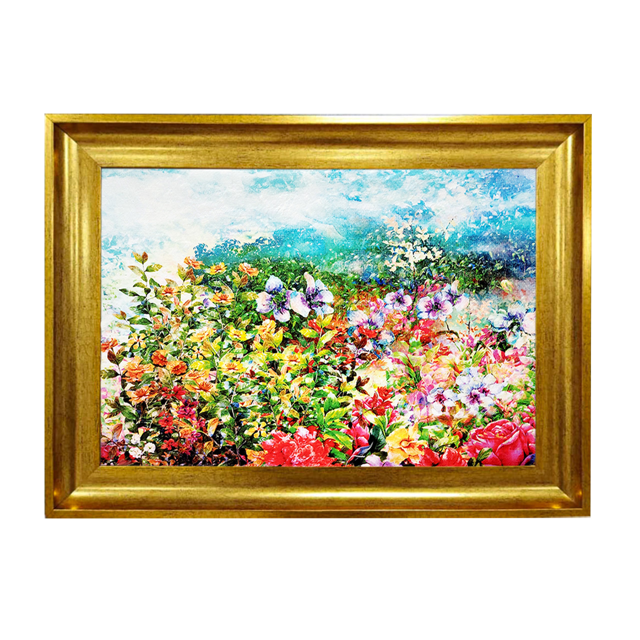 تابلو فرش چاپی طرح گل کد 12030 سایز 50×50 سانتی متری