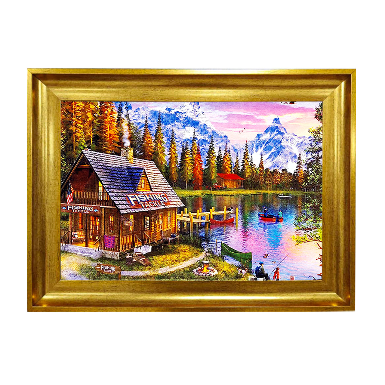 تابلو فرش چاپی طرح کلبه کد 10161 سایز 50×50 سانتی متری