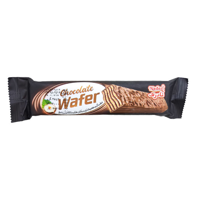 ویفر فندقی با روکش شکلات تلخ نادری 45 گرمی