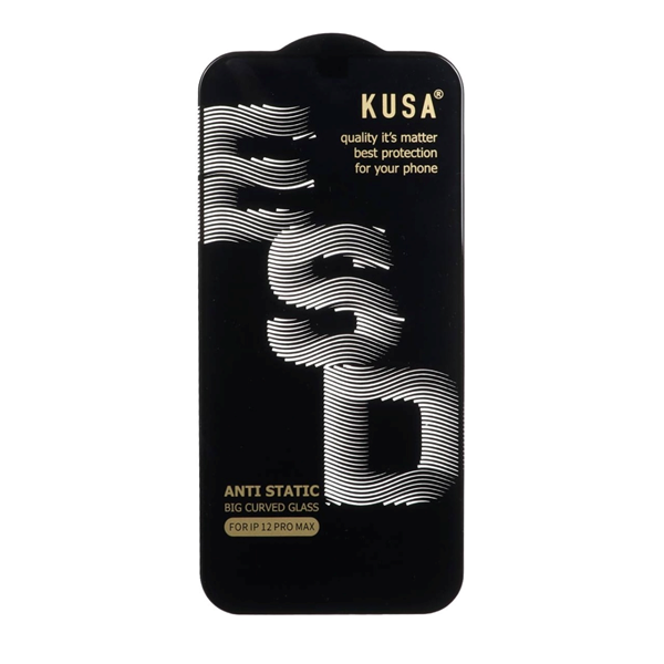 محافظ صفحه نمایش شیشه ای Full Cover Kusa Anti Static ESD مدل Apple iPhone 12 pro max