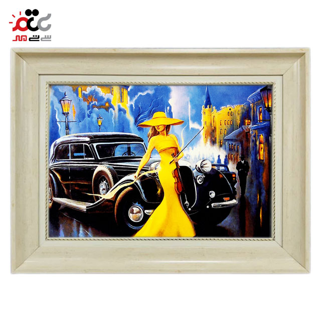 تابلو فرش چاپی طرح نوازنده کد 13309 سایز 60×40 سانتی متری