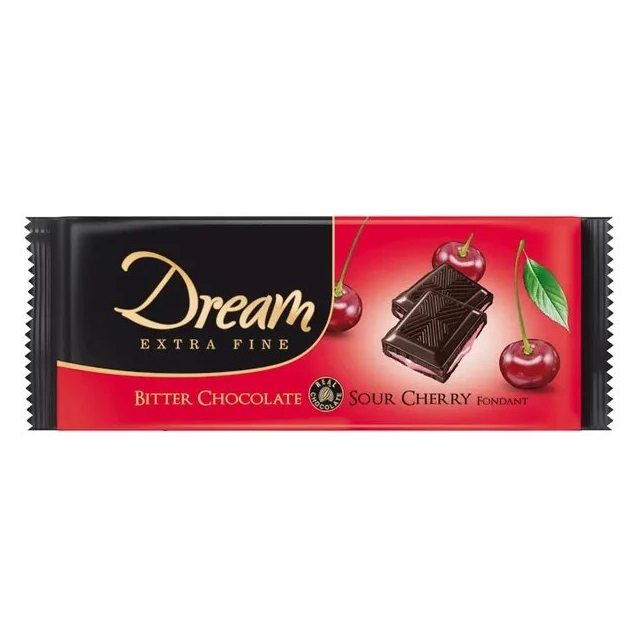 شکلات تابلت دریم بیتر با مغزی فوندانت آلبالو  شیرین عسل 100 گرمی