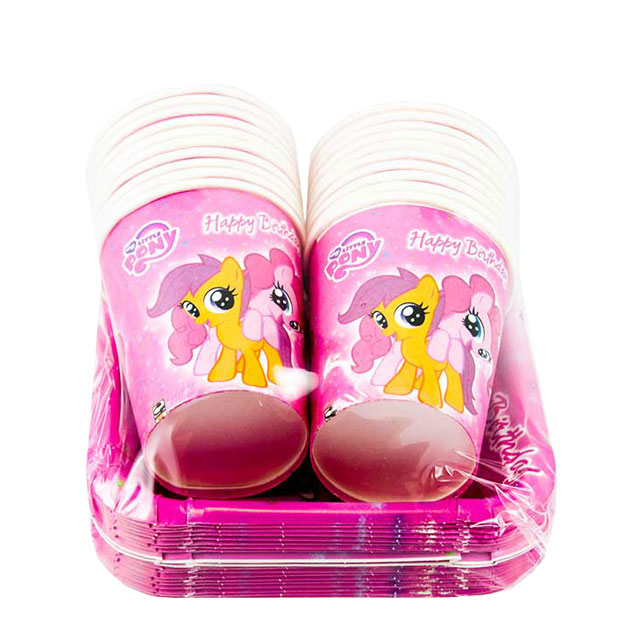 تم تولد پک بشقاب و لیوان دخترانه مدل پونی 20 عددی