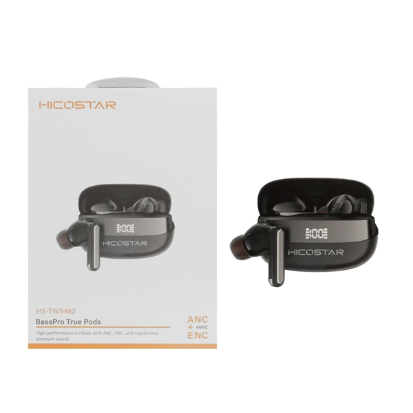 ایرفون بی سیم Hicostar مدل Bass Pro HS-TWS482 ANC+ENC - مشکی