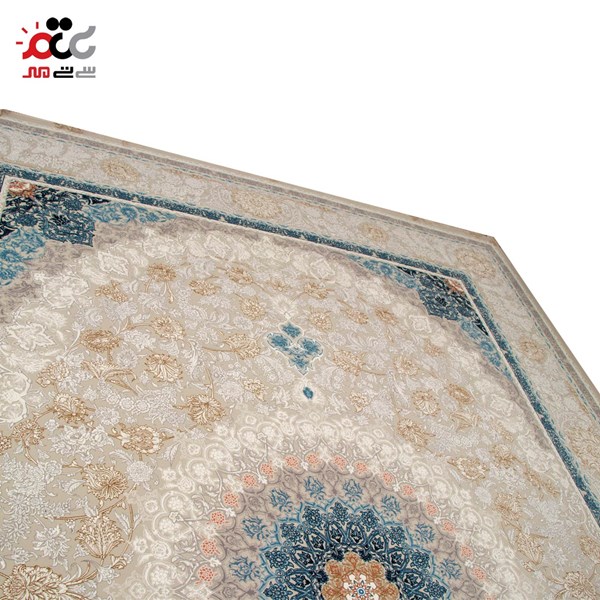 فرش ماشینی طرح آلما کرم حاشیه کرم
