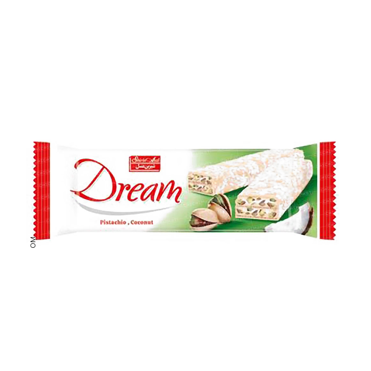 خرید ویفر با خلال پسته و روکش شکلات سفید  دریم شیرین عسل 50 گرمی