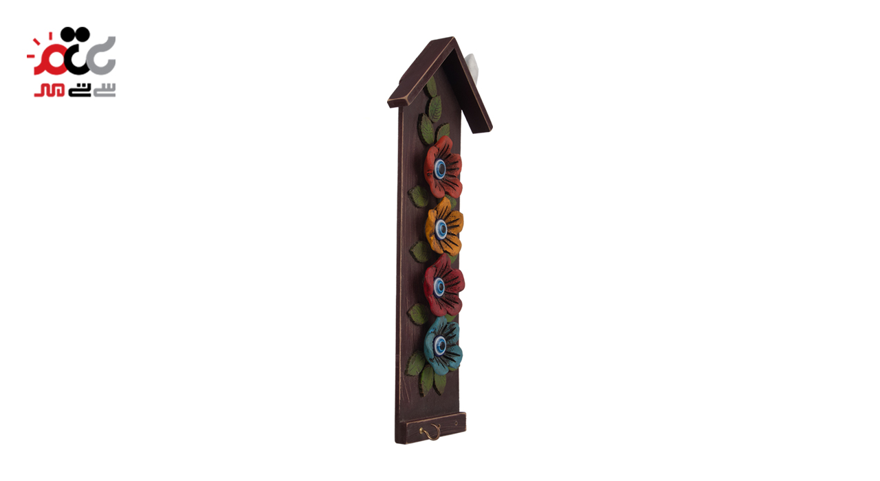 جا کلیدی چوبی 4 گل طرح چشم نظر