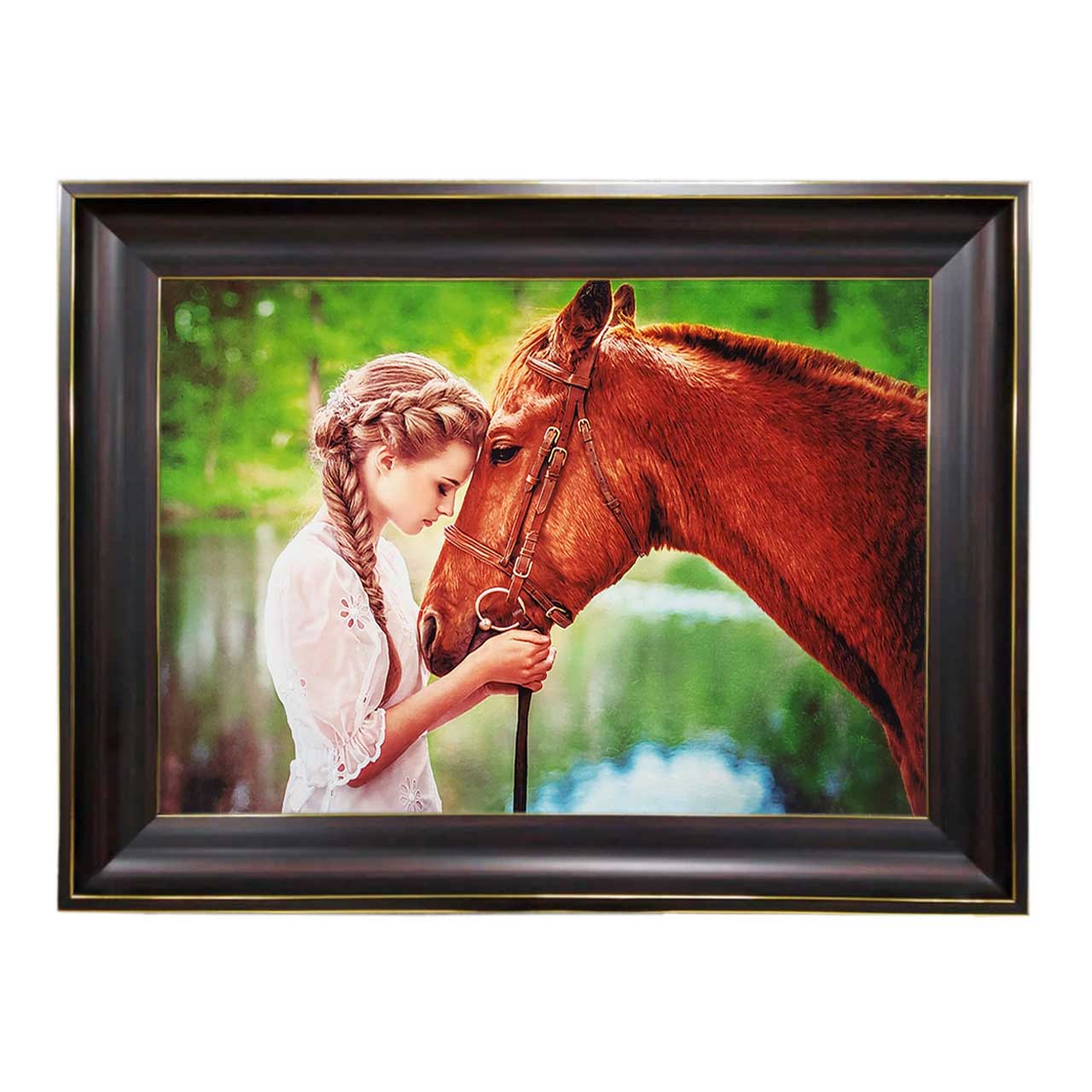 تابلو فرش چاپی طرح اسب کد 13305 سایز 60×40 سانتی متری