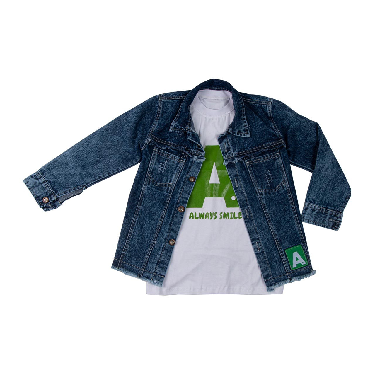 ست بچگانه جین مدل دو تیکه کد 80