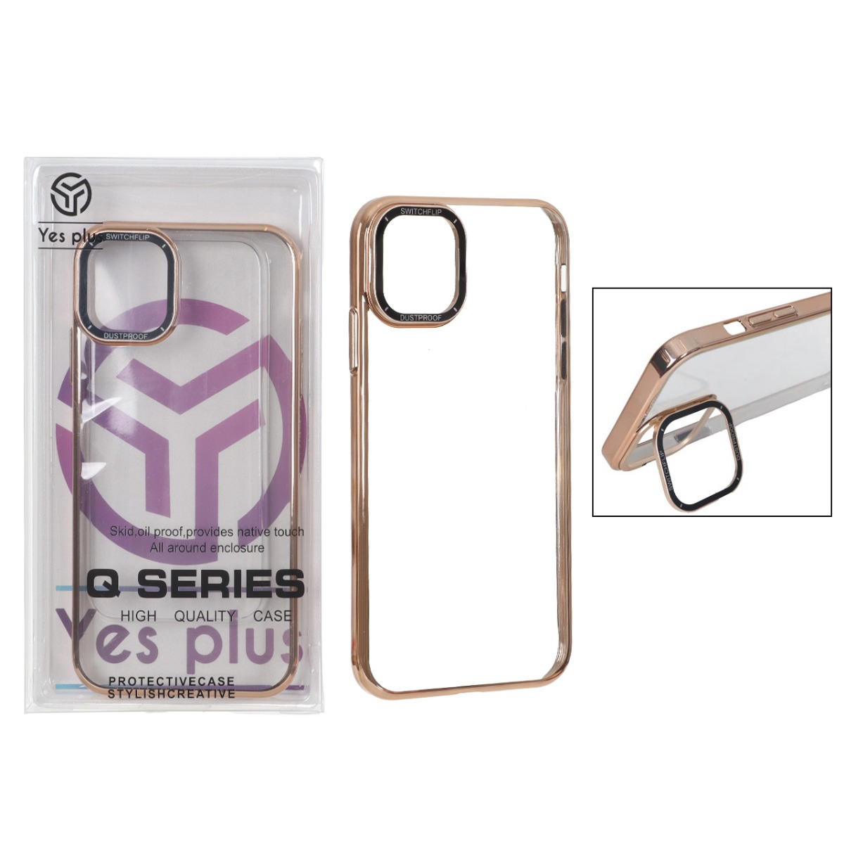 قاب SwitchFlip پشت سخت شفاف محافظ لنز طلقی استندشو Apple iPhone 11 - صحرایی (پک دار)