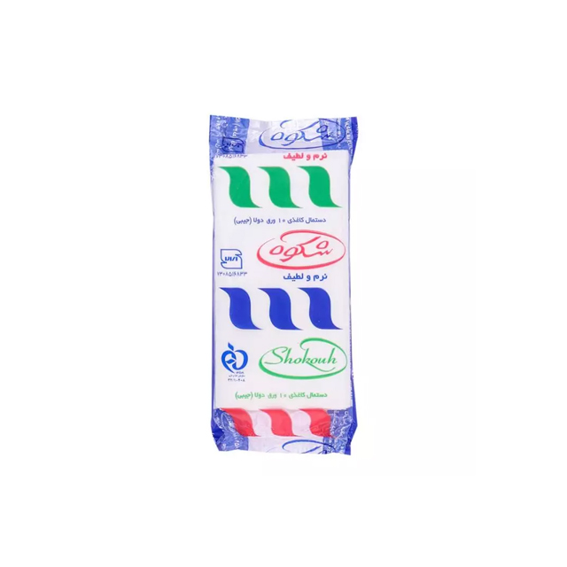 دستمال جیبی شکوه مدل دو لایه 10 عددی