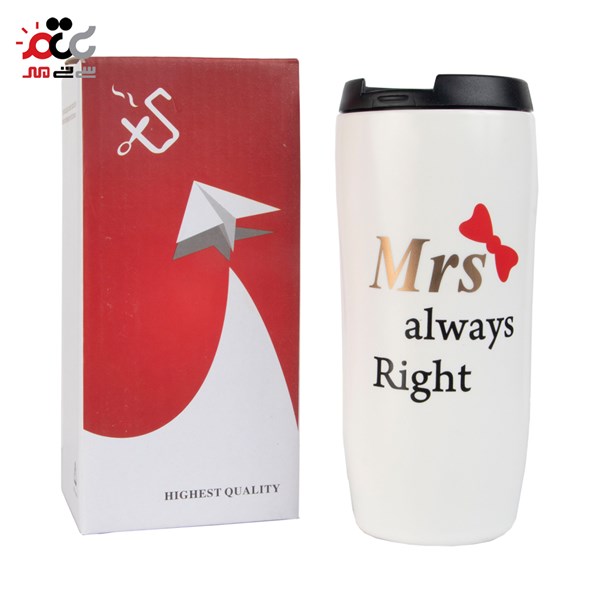 لیوان سرامیکی درب دار مدل Mrs