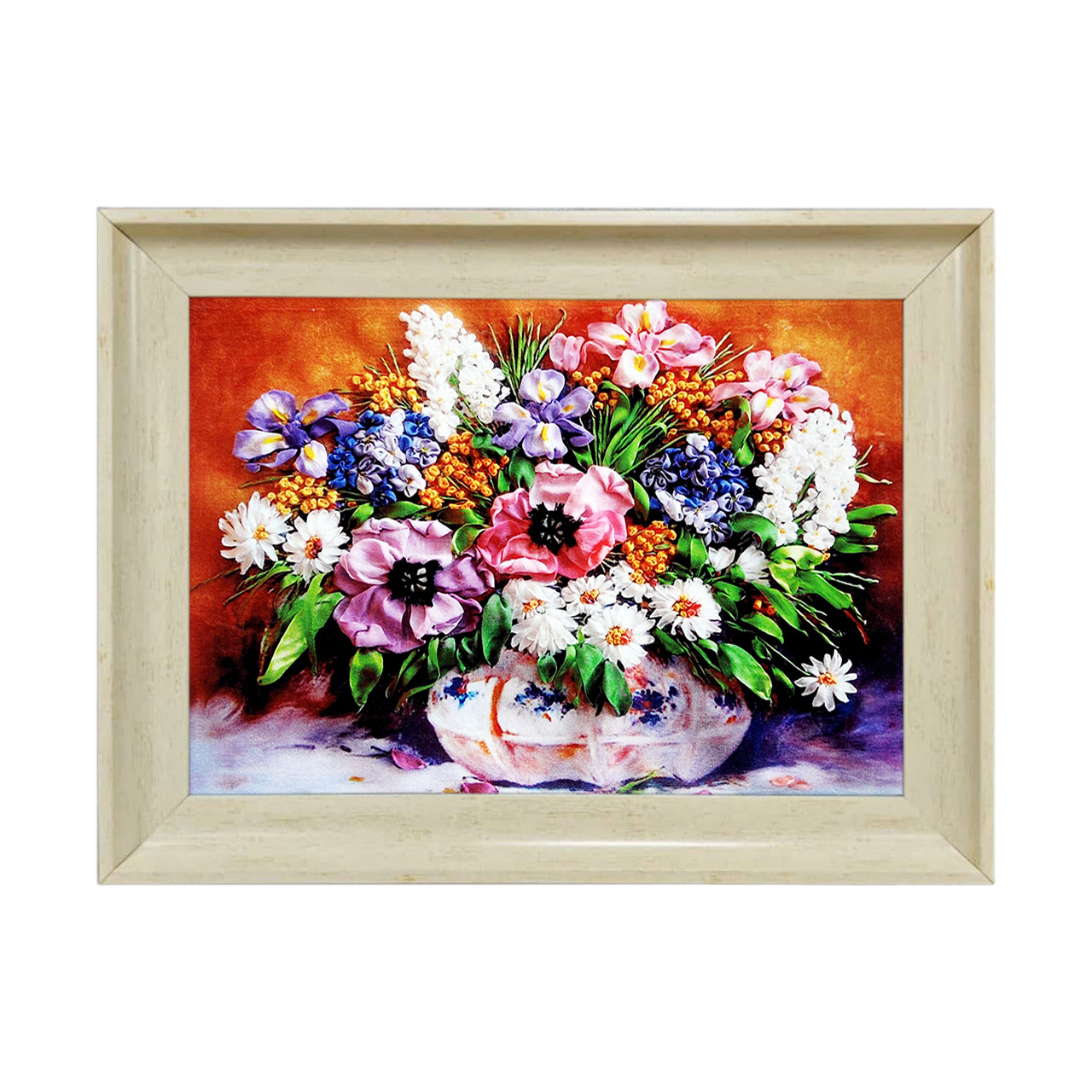 تابلو فرش چاپی طرح گل کد 12008 سایز 50×35 سانتی متری