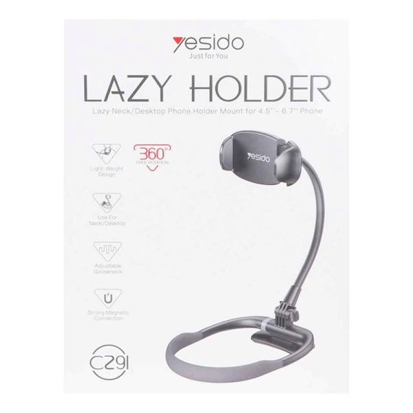 هولدر گردنی و رومیزی گوشی موبایل Yesido مدل C291 - مشکی
