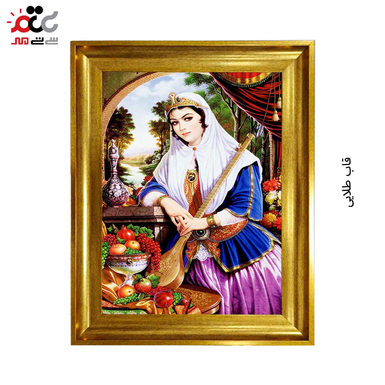 تابلو فرش چاپی طرح بانو کد 13017 سایز 50×35 سانتی متری