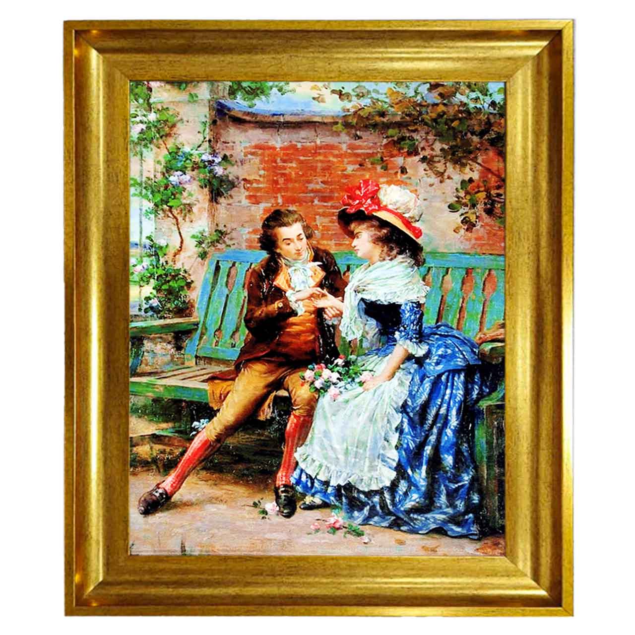 تابلو فرش چاپی طرح دختر و پسر کد 11301 سایز 100×70 سانتی متری