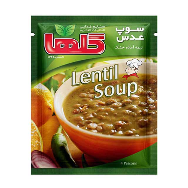 سوپ نیمه آماده عدس گلها 70 گرمی