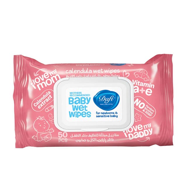 دستمال مرطوب کودک حاوی کالاندولا دافی 50 عددی