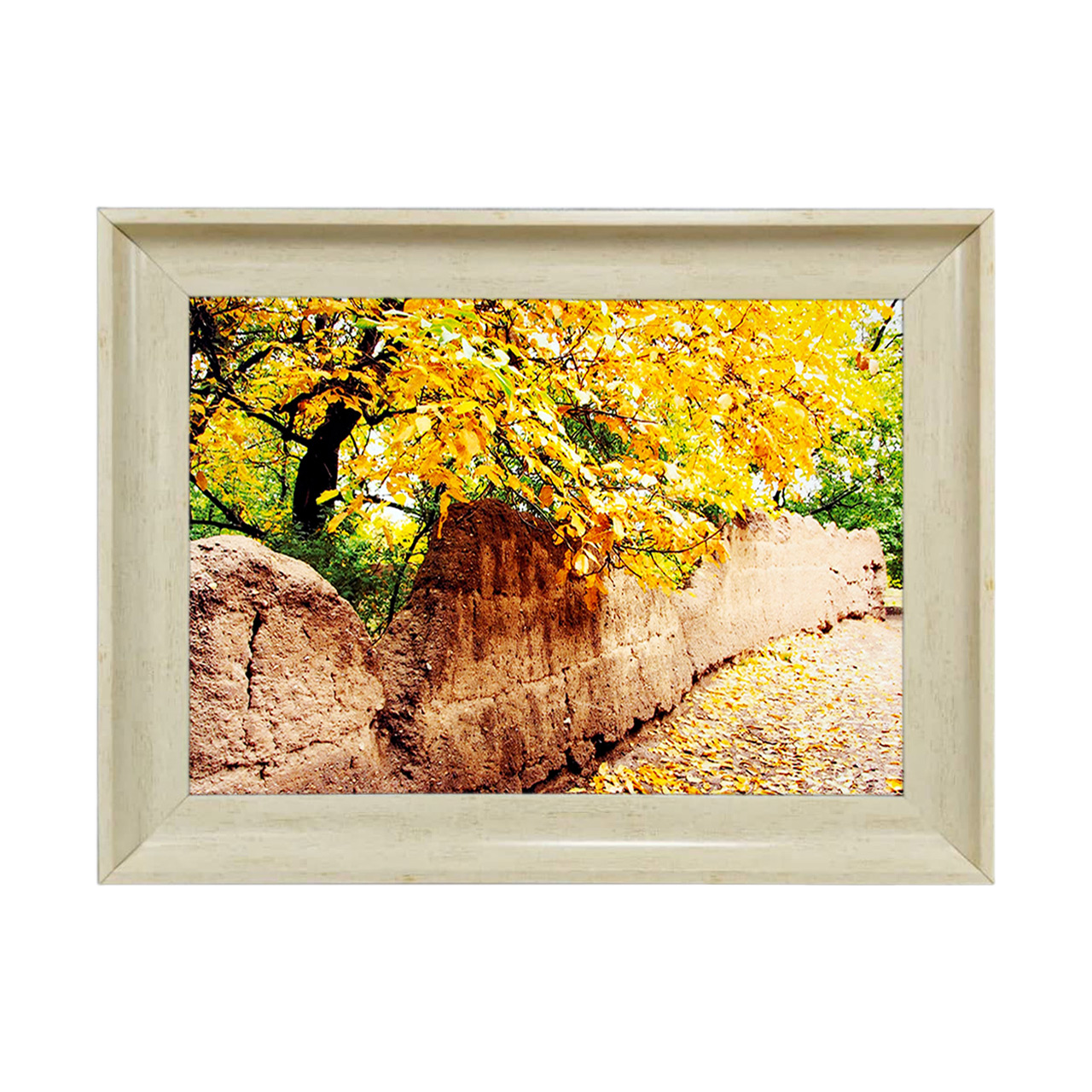 تابلو فرش چاپی طرح کوچه باغ کد 10291 سایز 50×35 سانتی متری