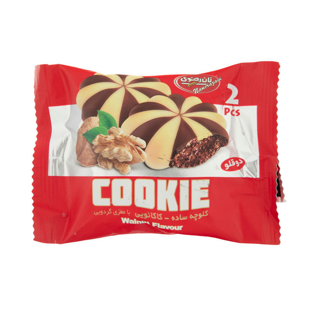 کلوچه کاکائویی با مغز گردو نان رضوی 70 گرمی