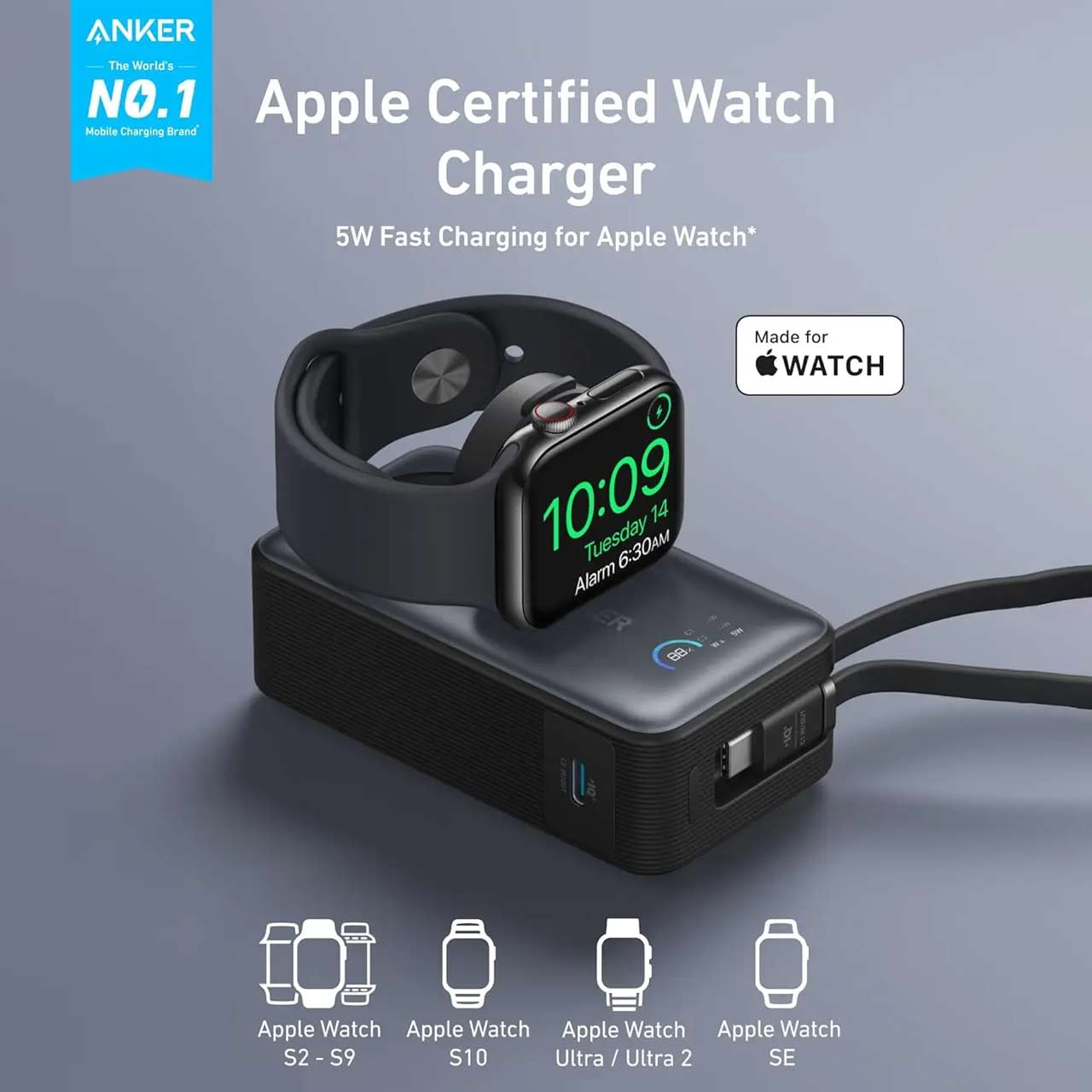 پاور بانک فست شارژ ANKER 10000mAh مدل A1657H11 35W - مشکی (گارانتی 18ماهه حافظه طلایی ایستا)