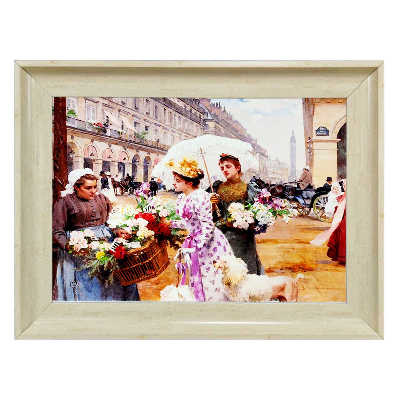 تابلو فرش چاپی طرح فرانسه کد 11055 سایز 70×50 سانتی متری