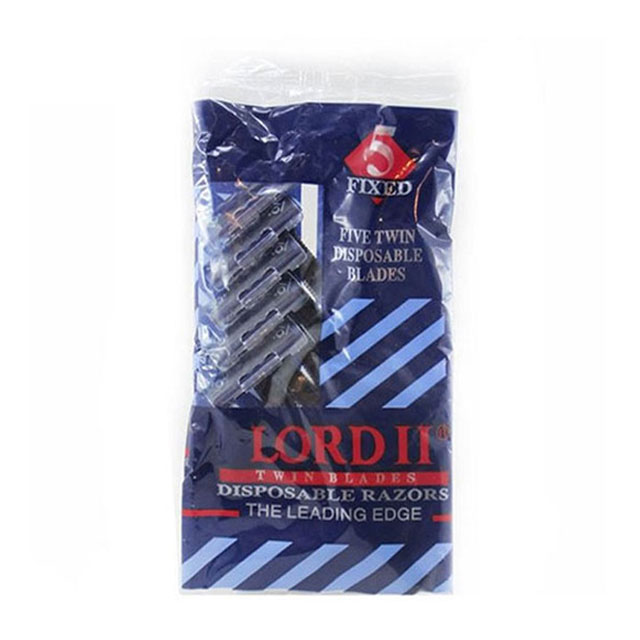 خود تراش 2 تیغه ساده لرد بسته 5 عددی