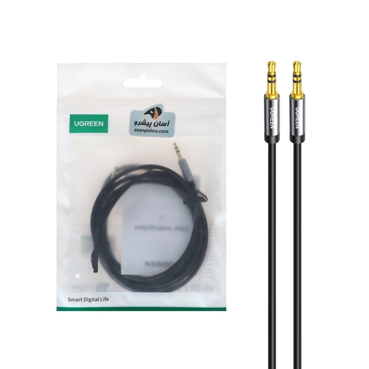 کابل یک و نیم متری UGREEN Aux مدل 10734 - مشکی(10734)