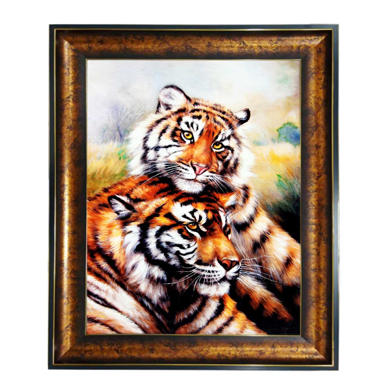 تابلو فرش چاپی طرح ببر کد 14613 سایز 100×50 سانتی متری