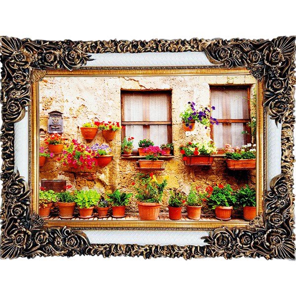 تابلو فرش چاپی طرح گلخانه کد 10182 سایز 100×70 سانتی متری