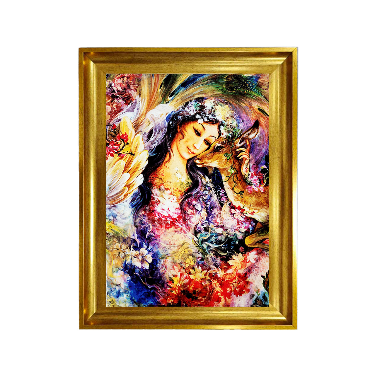 تابلو فرش چاپی طرح مینیاتوری کد 16028 سایز 50×50 سانتی متری