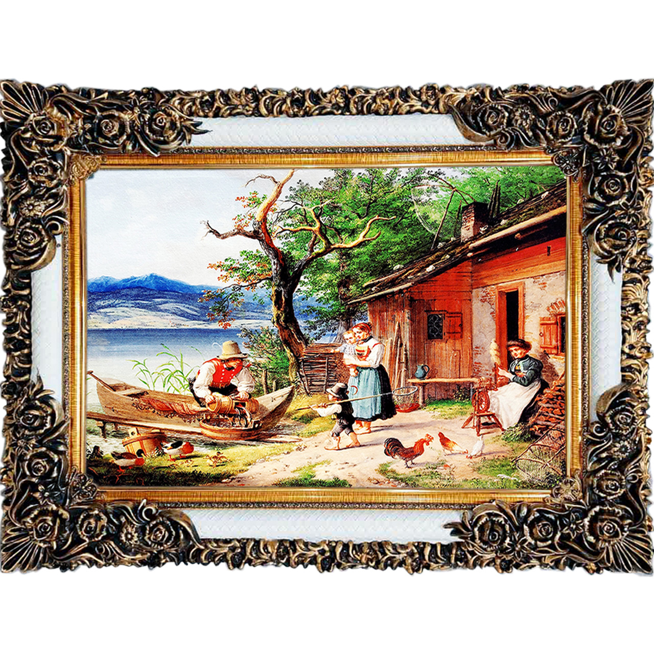 تابلو فرش چاپی طرح مزرعه کد 10272 سایز 100×70 سانتی متری