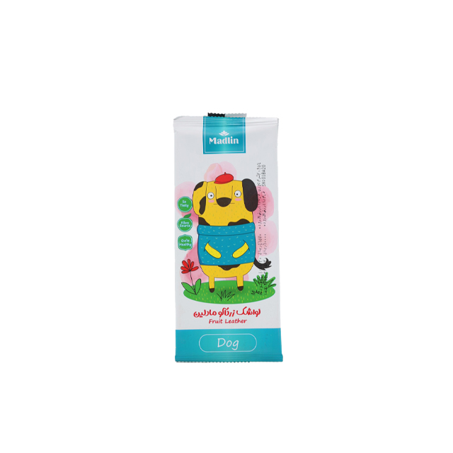 لواشک ورقه ای زردآلو مادلین طرح سگ 20 گرمی
