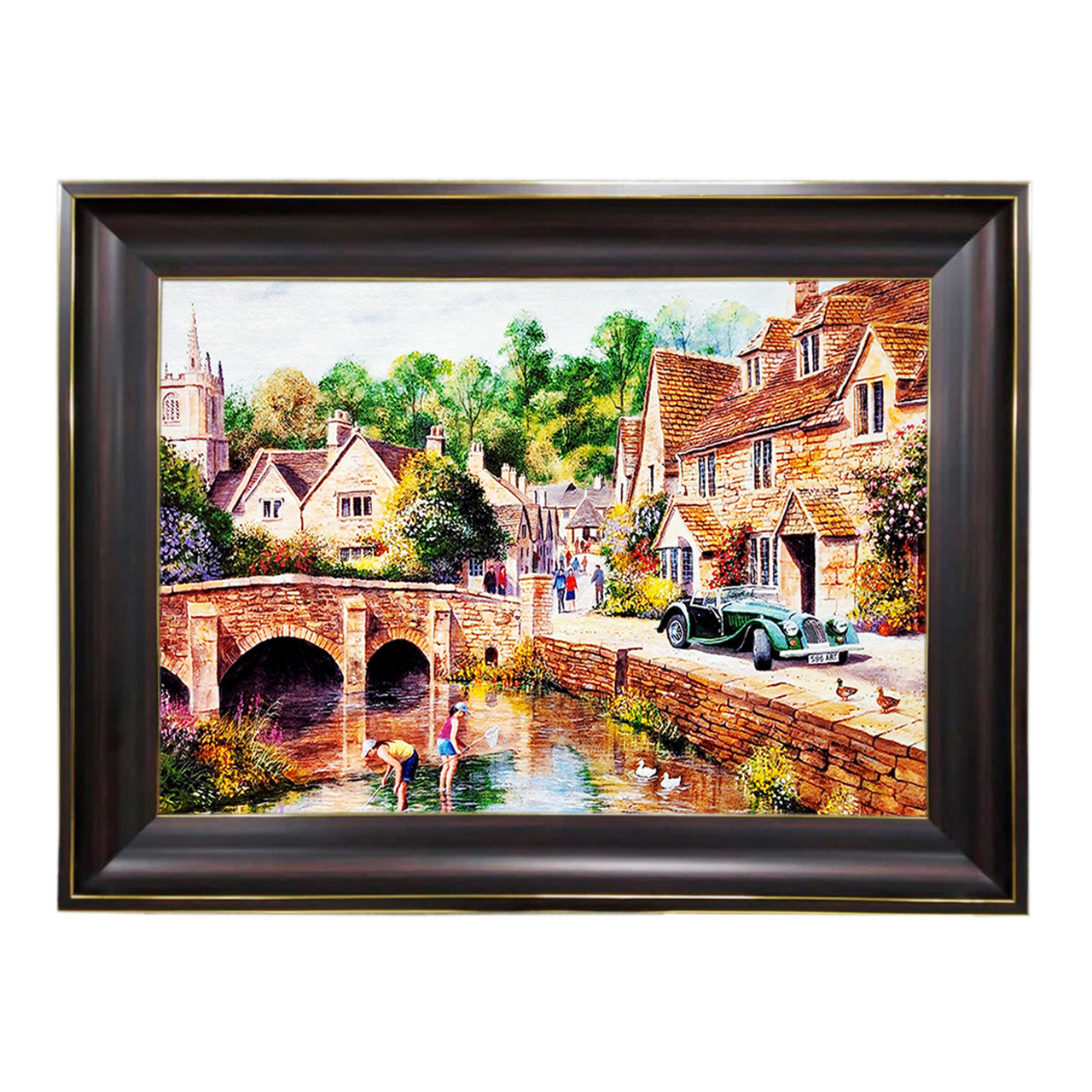 تابلو فرش چاپی طرح دریاچه کد 10158 سایز 60×40 سانتی متری