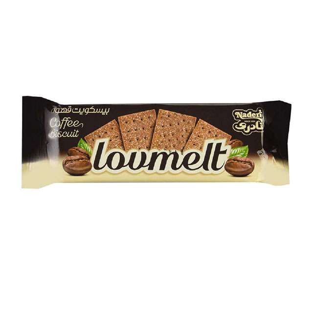 بیسکویت کراکر قهوه  نادری مدل Lovmelt وزن 90 گرمی