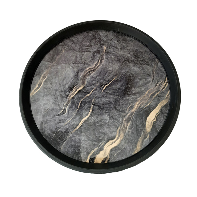 سینی پلاستیکی گرد طرح مرمر کد 6157