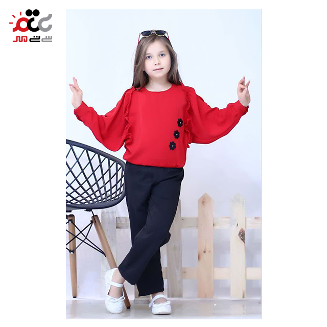 ست شومیز و شلوار دخترانه کد 91