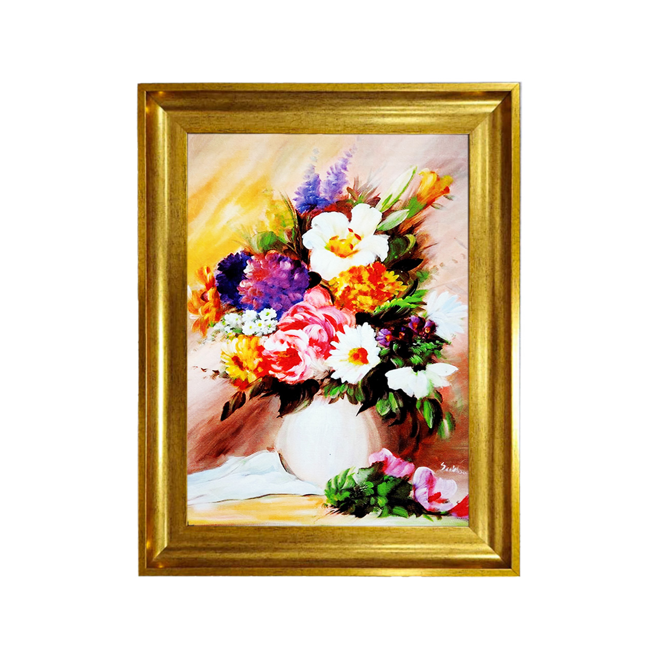 تابلو فرش چاپی طرح گل کد 12329 سایز 50×50 سانتی متری