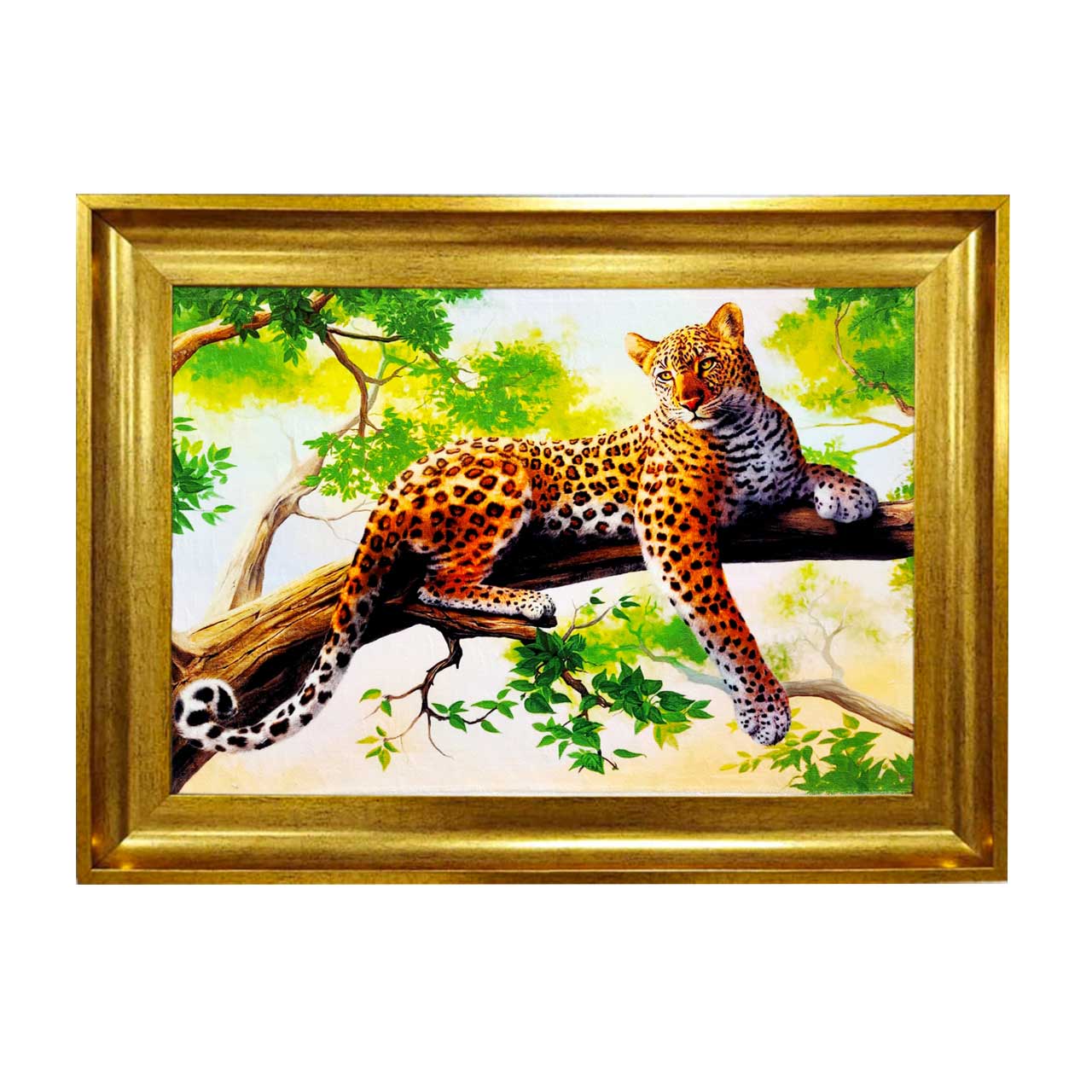 تابلو فرش چاپی طرح پلنگ کد 14024 سایز 50×50 سانتی متری