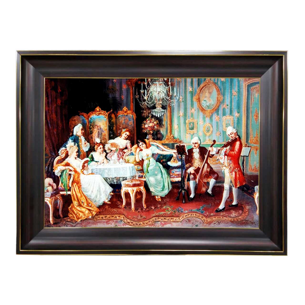 تابلو فرش چاپی طرح مهمانی کد 11057 سایز 60×40 سانتی متری