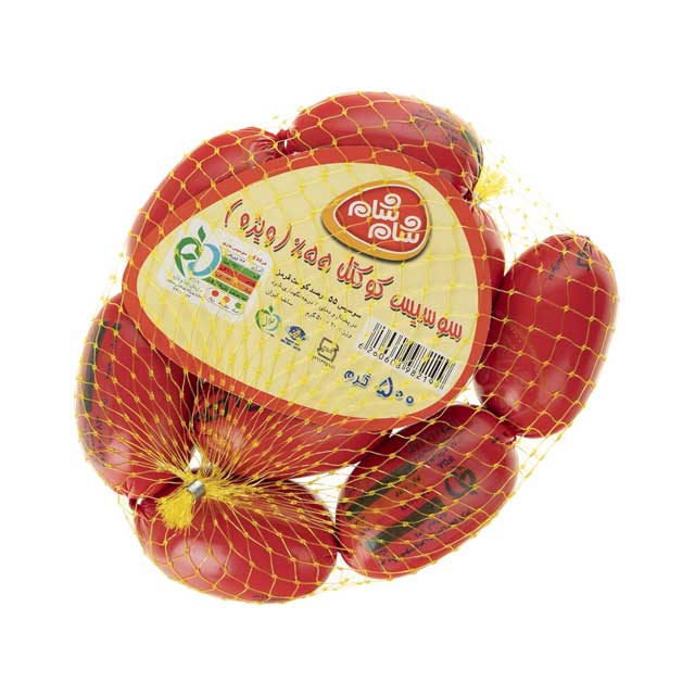 سوسیس کوکتل ویژه 55 درصد گوشت شام شام 500 گرمی