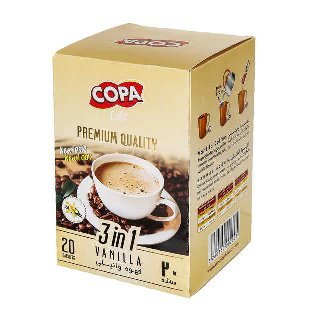 قهوه وانیلی کوپا مدل 3in1 بسته 20 عددی