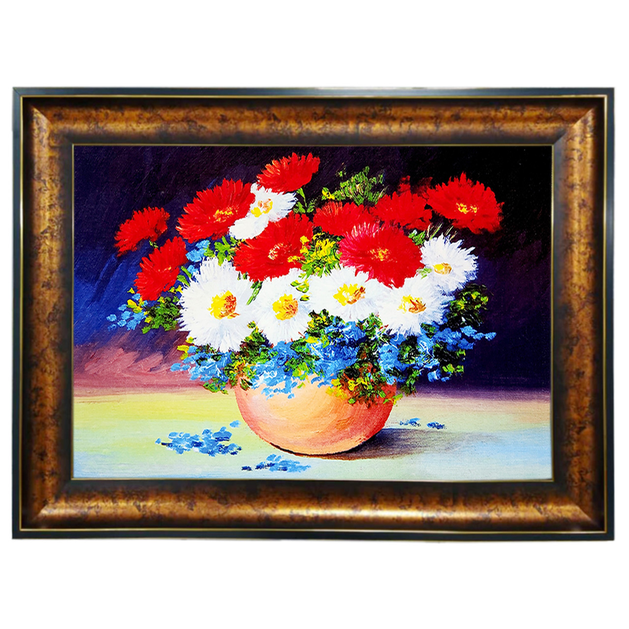 تابلو فرش چاپی طرح گل کد 12014 سایز 100×50 سانتی متری