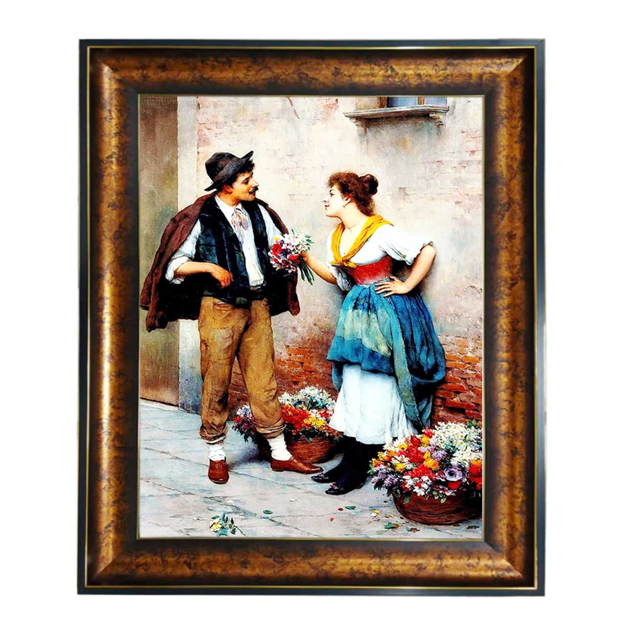 تابلو فرش چاپی طرح زوج کد 13025 سایز 100×50 سانتی متری