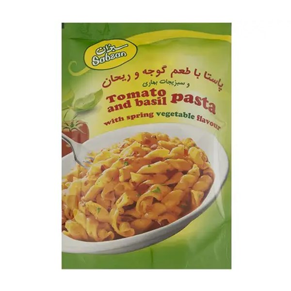 پاستا با طعم گوجه و ریحان سبزان  180 گرمی