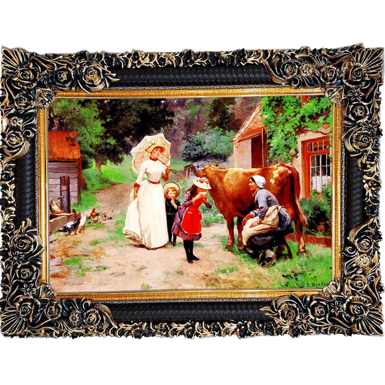 تابلو فرش چاپی طرح مزرعه کد 11058 سایز 100×70 سانتی متری