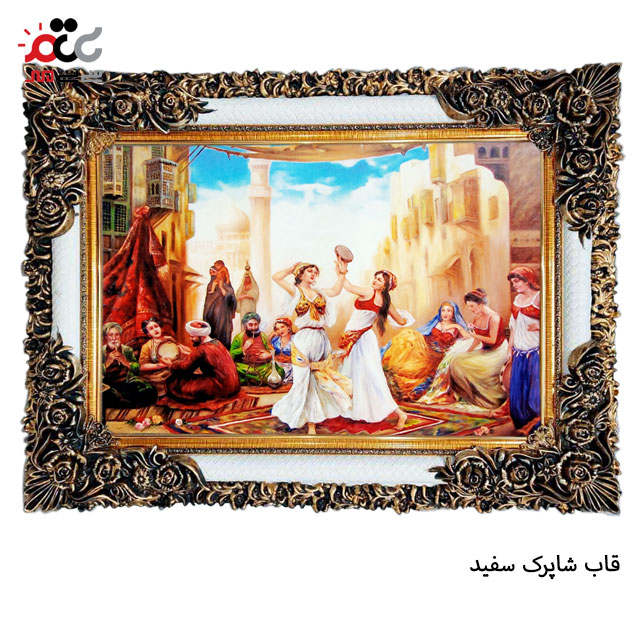 تابلو فرش چاپی طرح دهکده کد 13313 سایز 100×70 سانتی متری