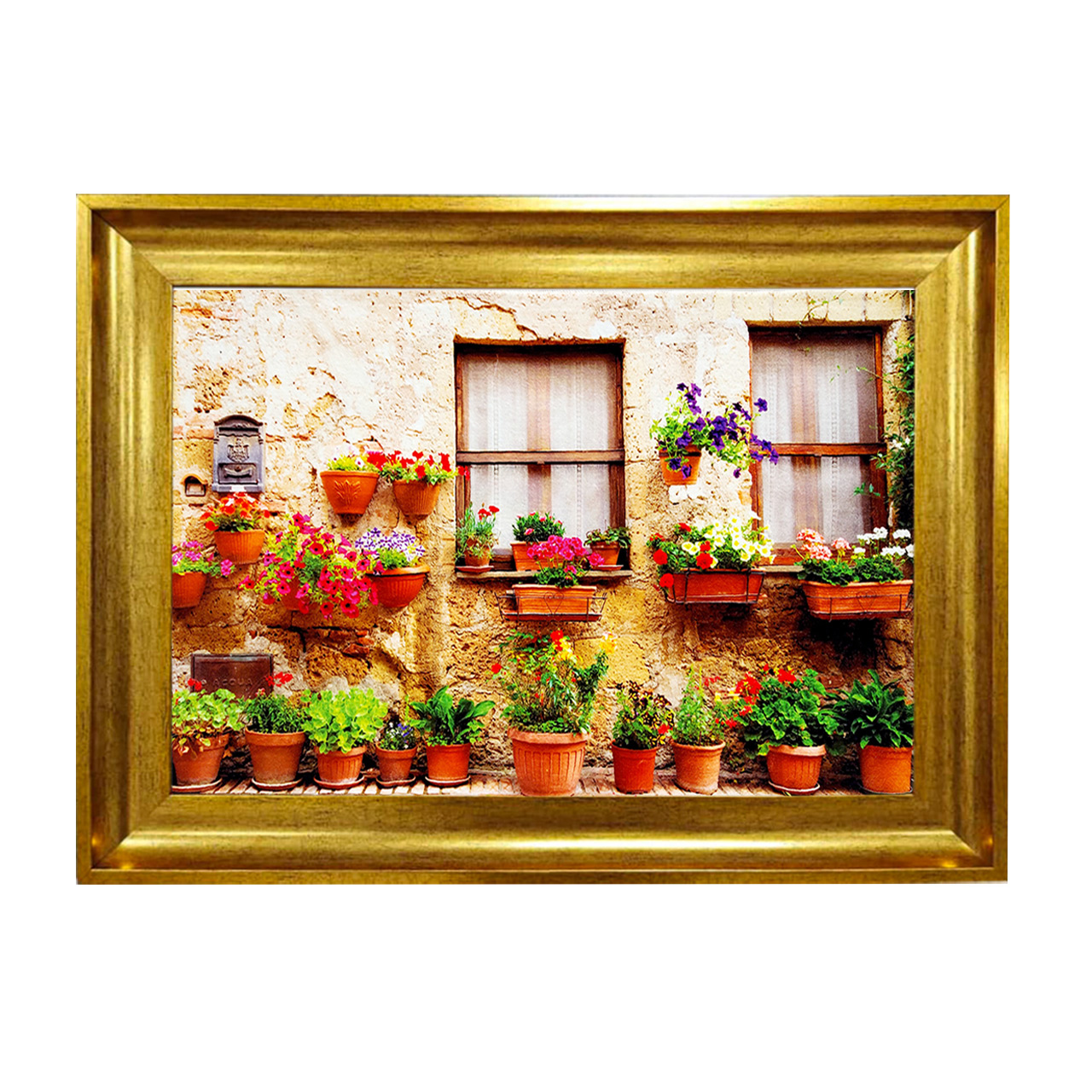 تابلو فرش چاپی طرح گلخانه کد 10182 سایز 50×50 سانتی متری